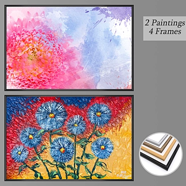 Elegant Wall Art Set with Multiple Frames 3D model image 1 