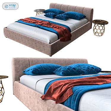 Modern Lema WARP Bed Set 3D model image 1 