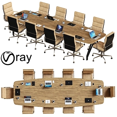 Contemporary Conference Table 3D model image 1 