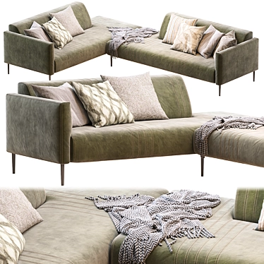 Sleek Tuxedo Sofa: Modern Elegance 3D model image 1 