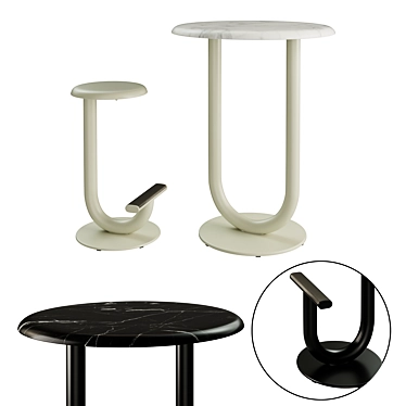 Strong Bar Table & Chair Set 3D model image 1 