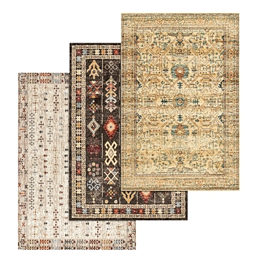 Luxury Rug Set with High-Quality Textures 3D model image 1 