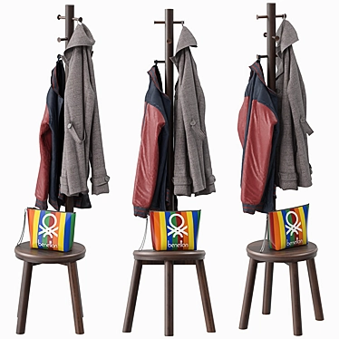 Stylish Pillar Coat Stand 3D model image 1 