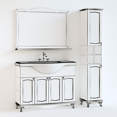 3-Piece Bathroom Furniture Set: Classic, Modern, and Provence Style 3D model image 1 