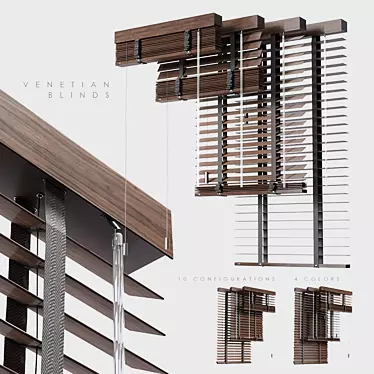 Wooden Venetian Blinds Collection 3D model image 1 