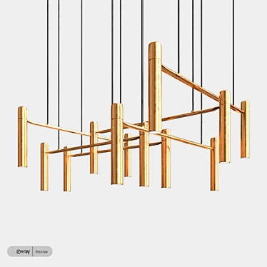 Sleek Horizontal Pendant Light 3D model image 1 