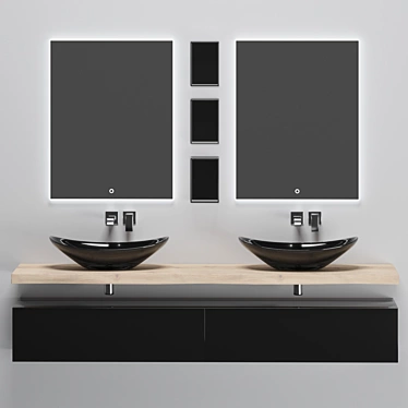 Velvex Gloss 190 Bathroom Furniture Set 3D model image 1 