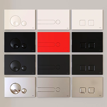 Modern OLI Flush Plates Collection 3D model image 1 