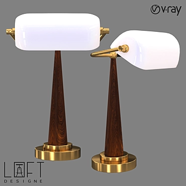 LoftDesigne 1357: Sleek Metal and Glass Table Lamp 3D model image 1 