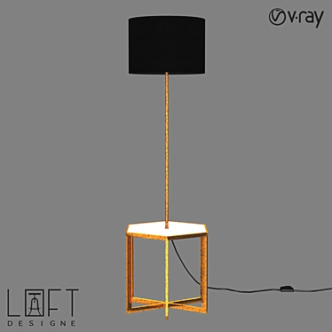 Modern Metal and Marble Floor Lamp 3D model image 1 