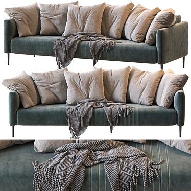 Modern Tuxedo Style Sofa 3D model image 1 