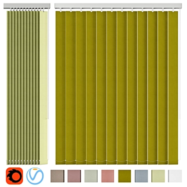 Valencia Vertical Blind - 8 Colors 3D model image 1 