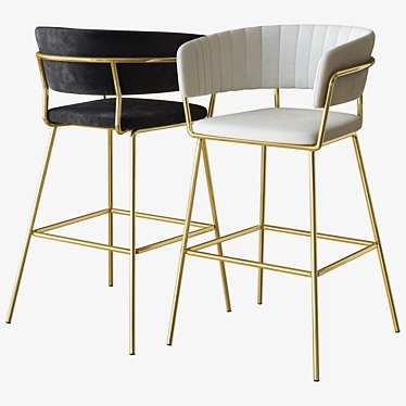 Sleek and Stylish Zuo Modern Bar Chair 3D model image 1 