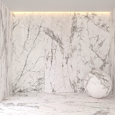 Sleek White Marble Tiles 3D model image 1 