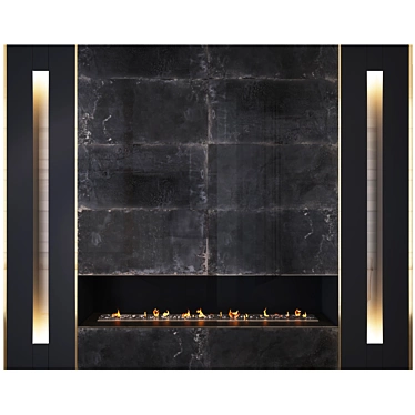 Elegant Fireglow: Decorative Fireplace Light 3D model image 1 