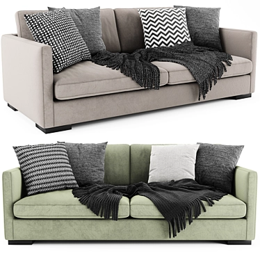 Meridiani Belmon 2-Seater Sofa: Modern Style Comfort 3D model image 1 