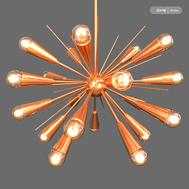 Sleek Sputnik Chandelier by Romatti 3D model image 1 