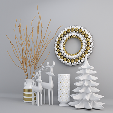 Festive Holiday Decor Set 3D model image 1 
