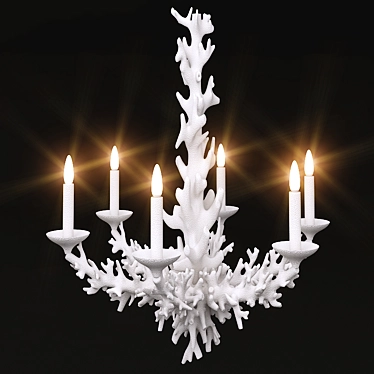 Elegant Faux Coral Chandelier 3D model image 1 