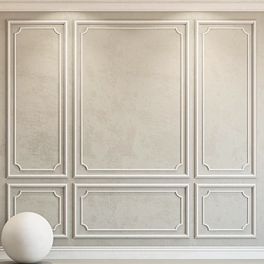 Elegant Molding Plaster: SW 7014 Eider White & SW 7016 Mindful Gray 3D model image 1 