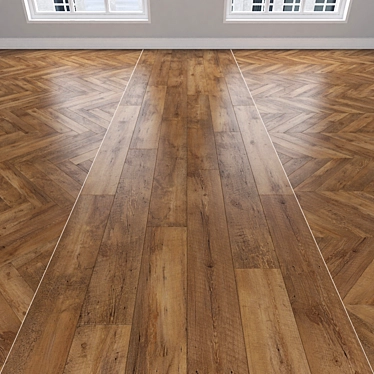 Versatile Oak Parquet: Herringbone, Linear & Chevron 3D model image 1 