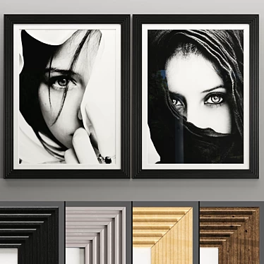 Elegant 4K Art Frame Set 3D model image 1 