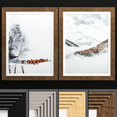 Art Frame 509: High Quality Texture, 4K, 2 Frames, 50x70cm 3D model image 1 