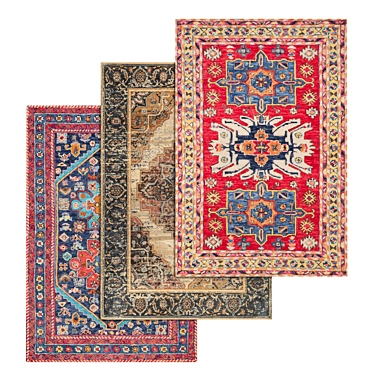 High-Quality 3pc Carpets Set 3D model image 1 