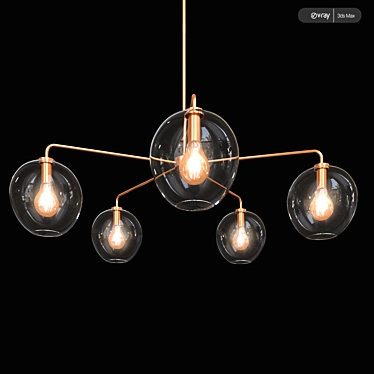 Elegant Ombre Chandelier by Romatti 3D model image 1 