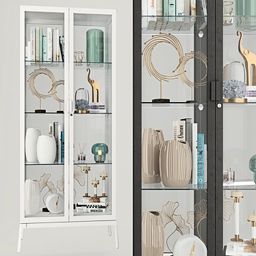 Modern Glass Display Cabinet 3D model image 1 