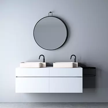 Elegant Bathroom Vanity Set 3D model image 1 