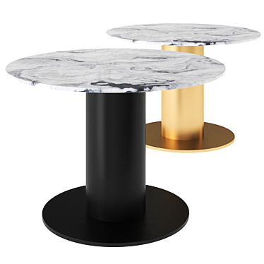 Tom Dixon Tube Wide Dining Table: Black Primavera Marble 3D model image 1 