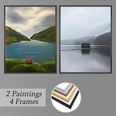 Modern Wall Art Set No 2202 | Varied Frame Options 3D model image 1 