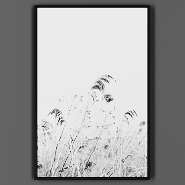 Elegant Black Framed Artwork 3D model image 1 