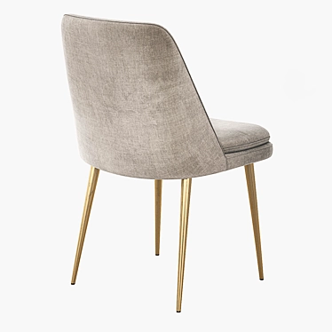 West Elm Finley Upholstered Dining Chair | Sleek Velvet Design 3D model image 1 