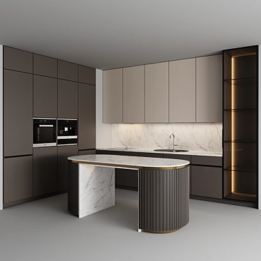 Modern Kitchen 3D Model 3D model image 1 