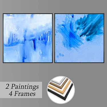 Multiframe Wall Paintings Set 3D model image 1 