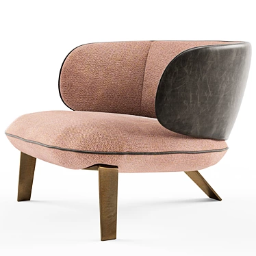 VEGA Fabric and Leather Armchair 3D model image 1 