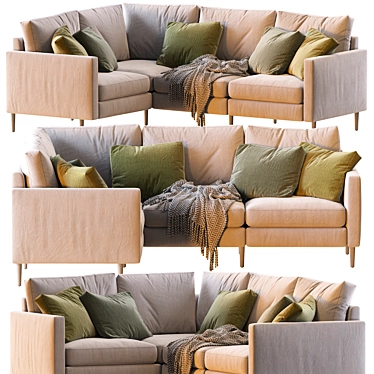 Modern 4-Seat Corner Sectional 3D model image 1 