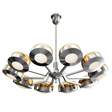 Elegant Deco Ten-Arm Chandelier 3D model image 1 