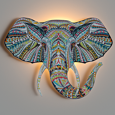 Etno Elephant Tree Art: Vibrant African Symbol 3D model image 1 