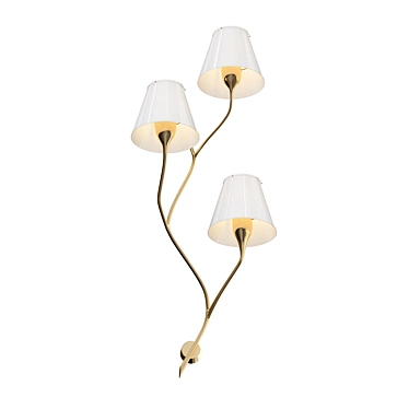 Norwegian Brass Branch Wall Lamp 3D model image 1 