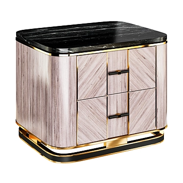 Modern Marble Ashi Nightstand 3D model image 1 