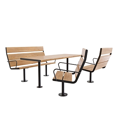 Vestre Urban Outdoor Furniture Set 3D model image 1 