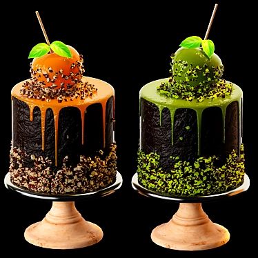 Sweet Temptation: Gourmet Caramel Apple 3D model image 1 