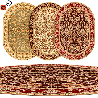 Premium Oval Rugs | 15 Varieties 3D model image 1 