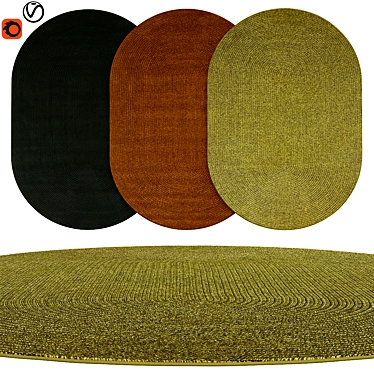 Premium Oval Rugs | 17 Varieties 3D model image 1 