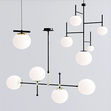 Molecule Loft Chandelier: Modern Elegance 3D model image 1 