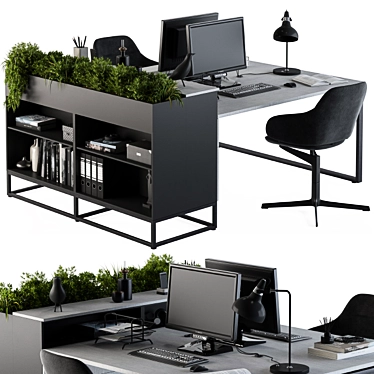 Sleek Office Furniture Set 3D model image 1 