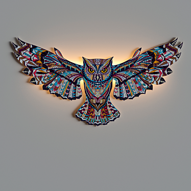 Ethno Owl Tree Art 3D model image 1 